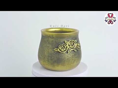 Cement pottery making Cement flower vase Tree #Pallikutir #design #demonslayer #shortvideo #design