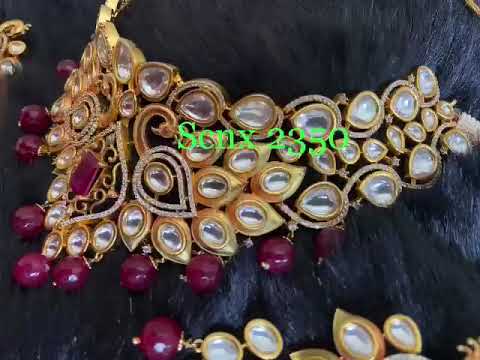 Necklace jewellery in real kundan and brass metal at Rs 5299/