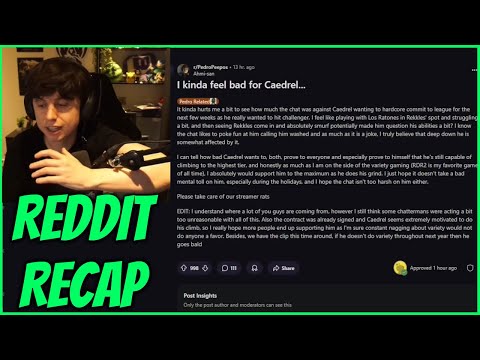 Caedrel Talks About Dealing With Imposter Syndrome & Other Anxieties | Reddit Recap