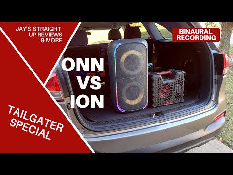 Onn Large Party Speaker Gen. 2 vs Ion Tailgater Tough 🤜 Tailgater Special 🚗 Binaural Recording, 4K