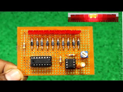 DIY Knight Rider Scanner LED Chaser (Both Side Effect) using CD4017 & 555 IC | Circuit Diagram