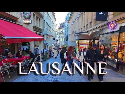 LAUSANNE SWITZERLAND ✨ Discover a atmosphere of vibrant city / Shopping & Market Streets 4K HDR