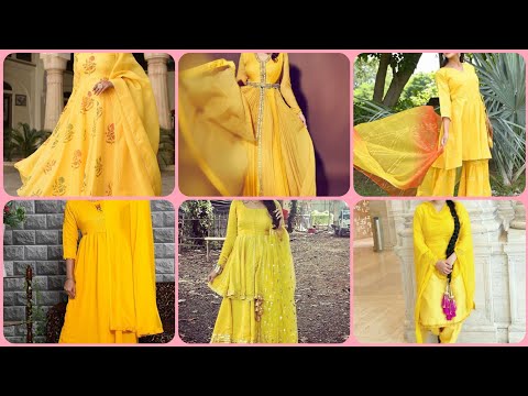 Haldi Ceremony Outfit | Haldi Dresses for Girl | Stylish Yellow Dress Design Collections