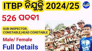 ITBP Recruitment 2024 Post 526 Full Details FM Manoj