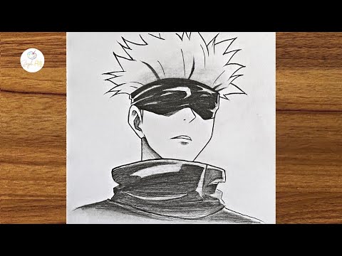 How to draw Gojo Satoru step by step || Anime drawing videos for beginners || Gojo Satoru drawing