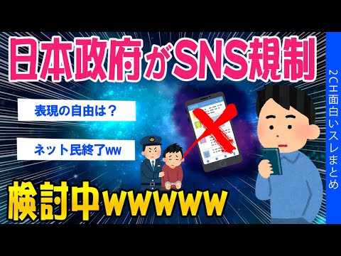 【2ch考えさせられるスレ】ネット民に危機！日本政府、SNS規制を検討中ww【ゆっくり解説】