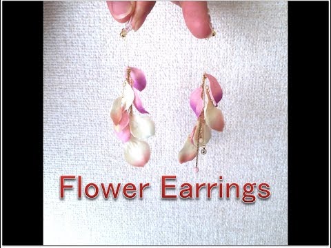 How to make a beautiful flower earrings | DIY accessory / 花びらイヤリングの作り方