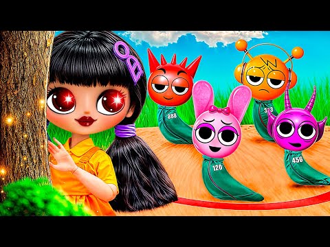 Игра в кальмара 2 и SPRUNKI! 32 идеи для кукол