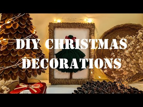 DIY Yarn Christmas tree Photo Frame using cardboard | DIY Christmas tree decoration ideas #christmas