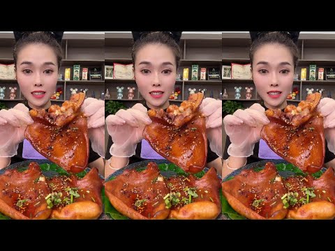 Pig ear mukbang