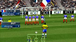 ISS Pro Evolution: PS1 Gameplay - France vs. Brazil