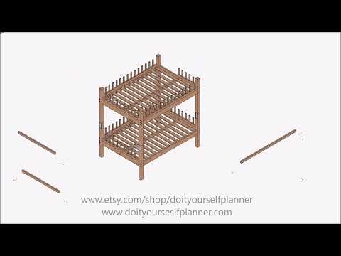 Innovative Queen Size Triple Bunk Bed Plan: DIY with Animation | Space-Saving Design, Zero Waste