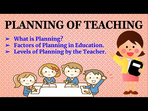 "Planning of Teaching" #Pedagogy #BEd #TeacherPlanning #YearPlan #LessonPlan #UnitPlan