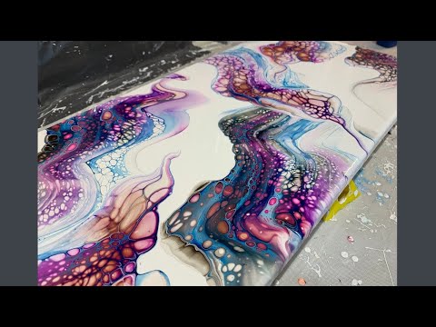 #169 Blue Bubblicious Palette Knife Swipes | Acrylic Pour Painting | Abstract | Fluid Painting