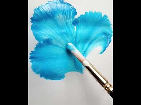 Awesome flower using round brush #shorts #flowerpainting