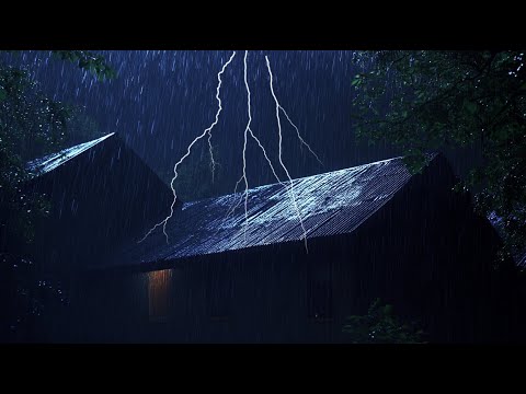 11 Hours With Heavy Rain & Thunderstorm Sounds for Sleeping 🌧️ |  Rain on Tin Roof Sounds 🌙