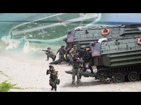 海軍陸戰隊弟兄演練奪島登陸太平島！