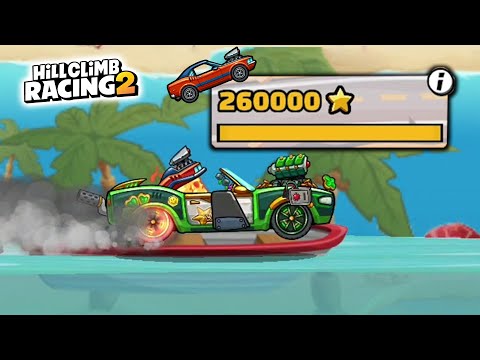 Hill Climb Racing 2 CONVERTIBLE MUSCLE CAR 10km in Beach