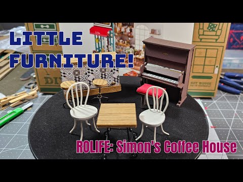 Rolife Simon's Coffee House: Tables and chairs...and a piano #rolife #dollhouse #miniature