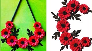 Wall Decor Craft Ideas / Room Decoration with paper flowers / Paper Craft / DIY wall hanging making