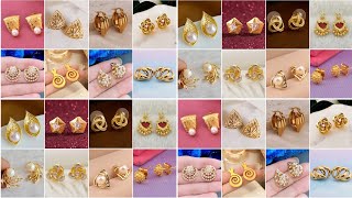 Gold stud earrings design for women ||Daily wear gold jewellery collection ||Earrings Design 2025