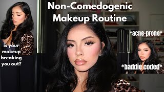 non-comedogenic makeup routine *baddie coded* for the acne girls