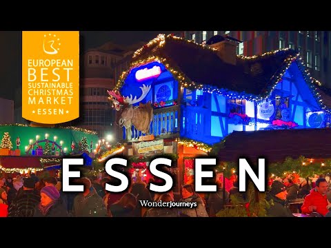 Christmas Market Day & Night tour 🎄 Essen  [4k]