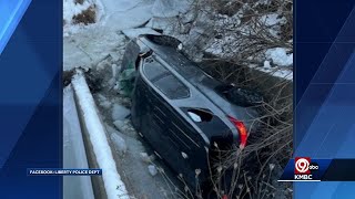 Liberty, Missouri, first responders rescue woman, 6-month-old baby after vehicle flips into creek