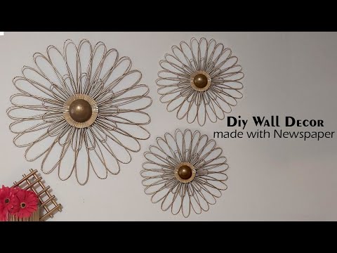 Diy Wall decor Flower made with Newspaper l l Best out of waste