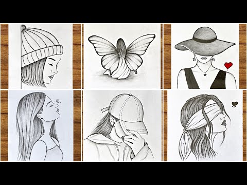 6 easy girl drawing ideas for beginners || Easy drawing for girls || How to draw a beautiful girl