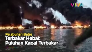 Bau Gas Tercium, Kebakaran Hebat Hanguskan Puluhan Kapal Nelayan di Cilacap