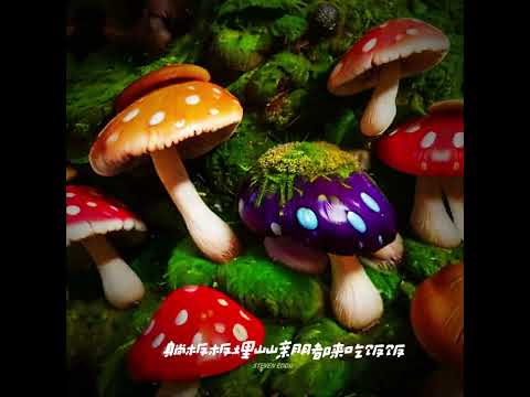 The song of mushrooms, red umbrellas and white stems