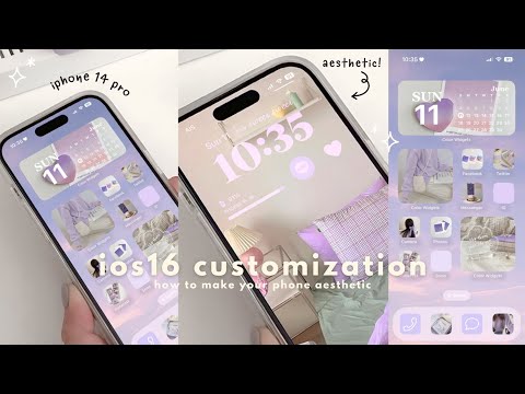 iOS16 aesthetic customization! Purple Theme 💜✨| Tutorial widget and change icons