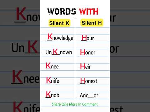 Words With Silent K And H - English Learning #englishlearningforbeginners