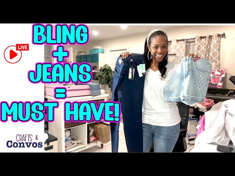 Crafts & Convos | How to Customize Jeans with Hotfix Rhinestones | Bling