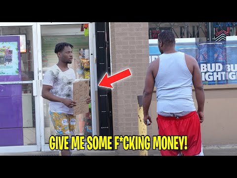 Disrespectful Homeless Man Begs for MONEY *GETS HEATED*