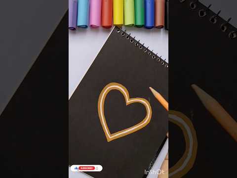 🌟🧡glow effect| drawing of a heart with glow effect #drawpretty #shortsvideo #satisfying #gloweffect