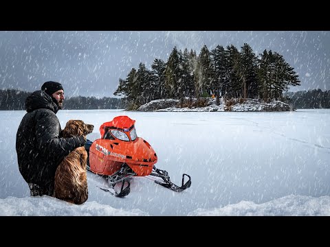 ISLAND CAMPING in a Snowstorm & Bitter Cold! (-10ºF)