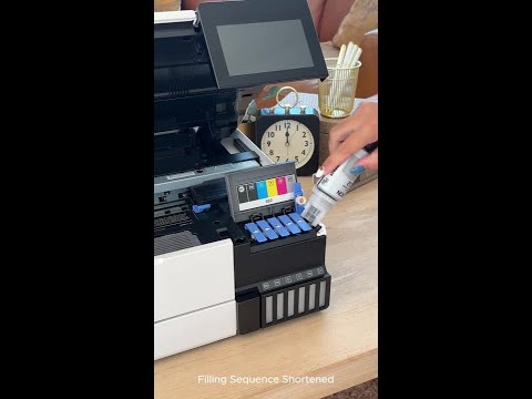 How to fill Epson EcoTank Photo Printer ink tanks | Tank Printer | Printing Photographs 🖼️