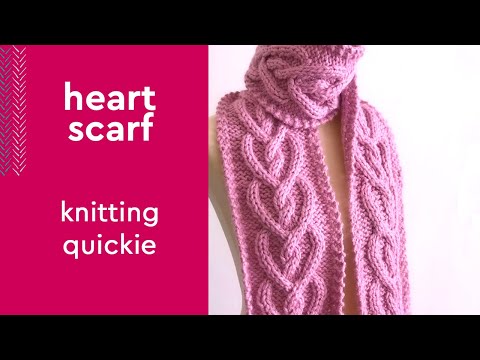 My Pretty Heart Cable Scarf #shorts #knittingpattern #cableknitting