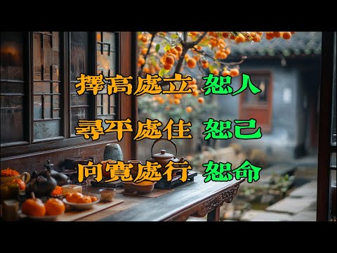 择高处立，恕人；寻平处住，恕己；向宽处行，恕命。