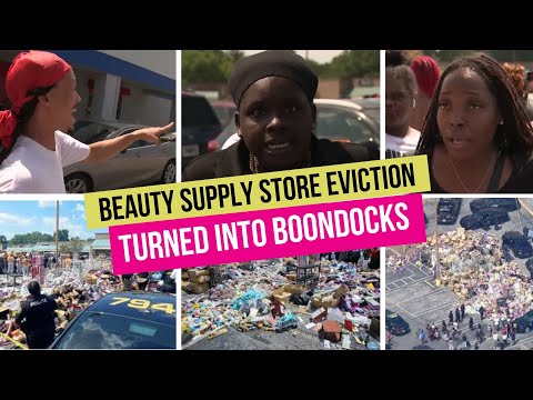 Atlanta Metro Beauty Supply Store EVICTION Causes CHAOTIC Scene as People Struggle to Grab Freebies