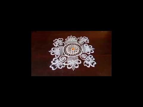 Easy and beautiful flower kolam by laks Rangoli designs #shorts