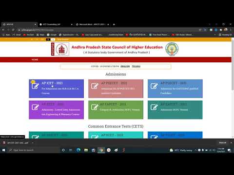 ap icet 2021 candidate registration web options step by step process