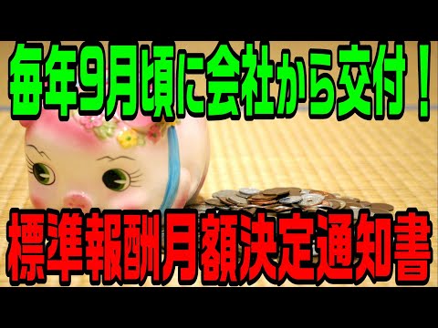 毎年9月頃に会社から交付！標準報酬月額決定通知書」をご存じですか？