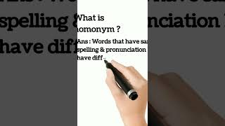 what is homonym ? examples