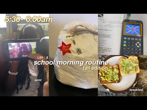 5:30-6AM "that girl" fall highschool morning routine | grwm, selfcare, aesthetic breakfast...