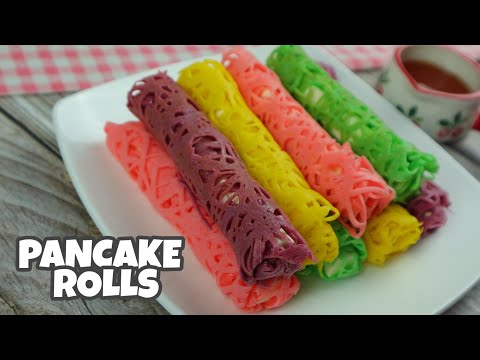 Pancake Rolls Recipe :: Easy Colorful Pancake Rolls