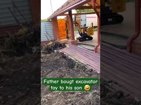 Father left excavator at home along with hislittle son - see what's happened when he get home.