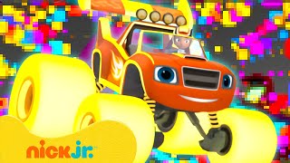 Blaze and Crusher Drive in a Video Game Race! 👾 Blaze and the Monster Machines | Nick Jr.